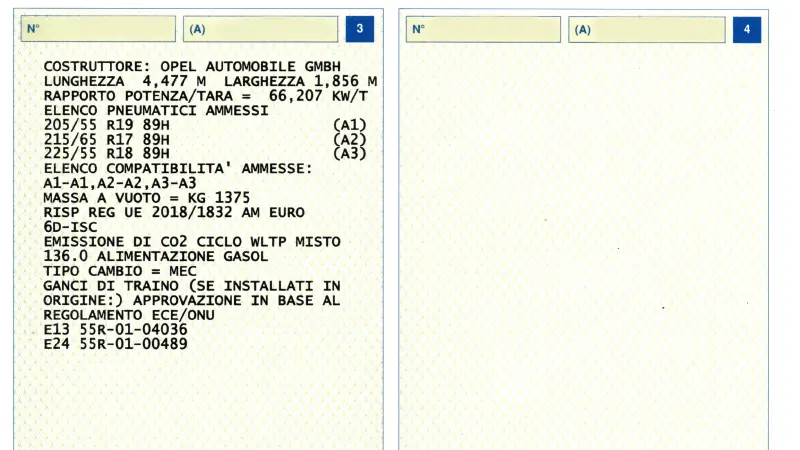 misura gomme sul libretto